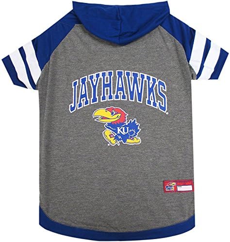 Pets First NCAA Kansas Jayhawks Hoodie for Dogs & Cats, Medium. | Collegiate Licensed Dog Hoody Tee Shirt | Sports Hoody T-Shirt for Pets | College Sporty Dog Hoodie Shirt