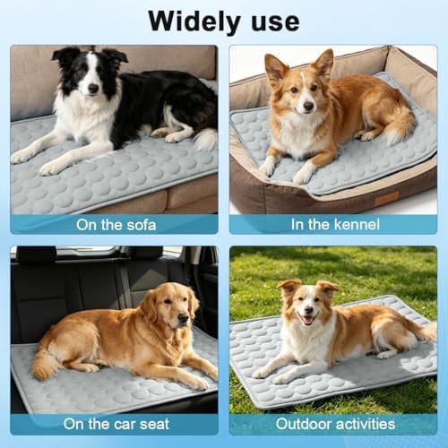 2026 Arc-Chill Upgraded Dog Cooling Mat Q-Max>0.4 Pet Cooling Pad | Non-slip Dog Bed Mats Washable Cooling Mat for Dogs Cats Instant Cool Relief for Indoor Floor Sofa, Outdoor Garden& Car Seats