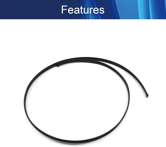 Jutagoss PET Expandable Braided Cable Sleeve, 1.97ft - 1/4 inch Black Cable Management Sleeve, Wire Loom Tube Cord Protector for USB Cable, Power Cord, Audio Video and More, 1Pc