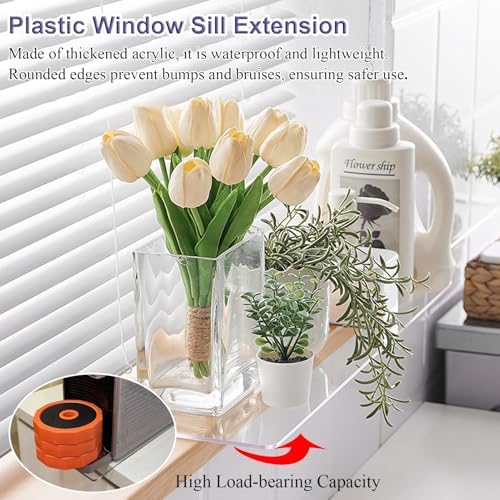Window Sill Extender for Plants, Minimalist Plastic Medicine Cabinet Shelf, Waterproof Windowsill Organizer/Window Plant Shelf, Home Decor(50x15cm(19 3/4x5 7/8"))