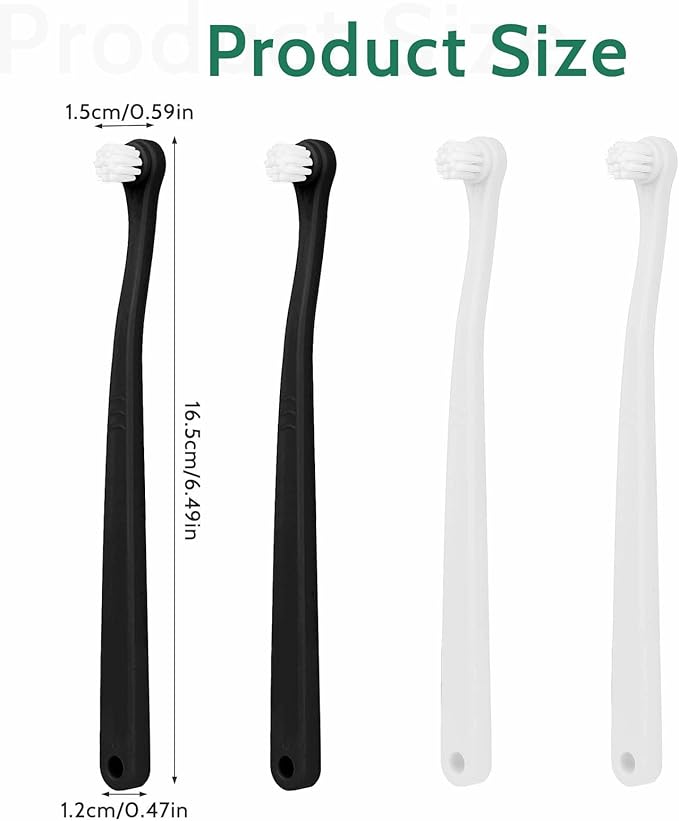 salbsever 4Pcs Dog Toothbrush Pet Toothbrush Soft Mini Cat Tooth Brush Puppy Tooth Brush, Travel Portable Mini Head Deep Clean Kit for Small Dog & Cat, Puppy, Kitten