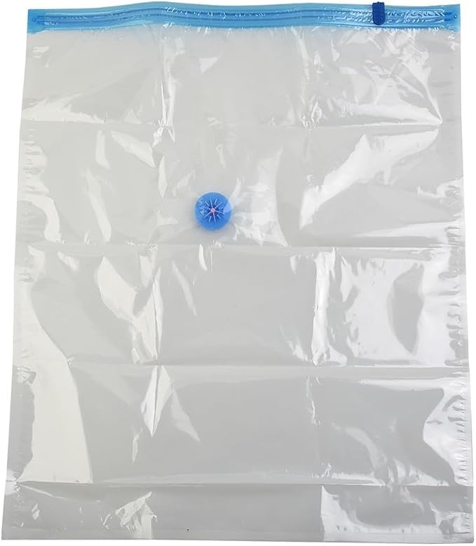 Transparent Vacuum Storage Bags for Clothes, Folding Compressed Space Saving Organizers, Large Size for Comforters, Blankets, Pillows, Seasonal Clothing, 7 Wire Thickness(60x70cm)