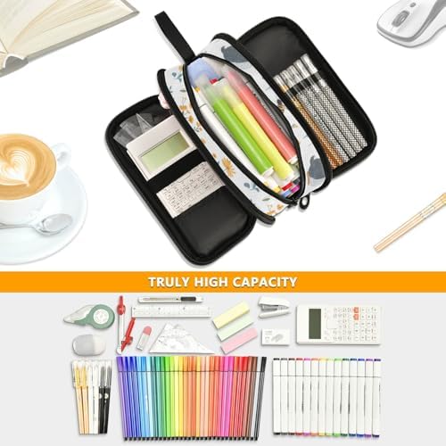 KLL Custom Large Capacity Pencil Pen Case Teen Pencil Case with Compartments Kindergarten with Zipper Sweet Platypus White