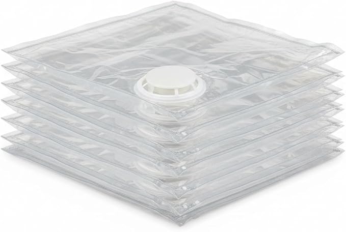 Clear Vacuum Storage Bags with Valve for Clothes & Bedding, Reusable Space Saver Compression Organizer (1 Pack)