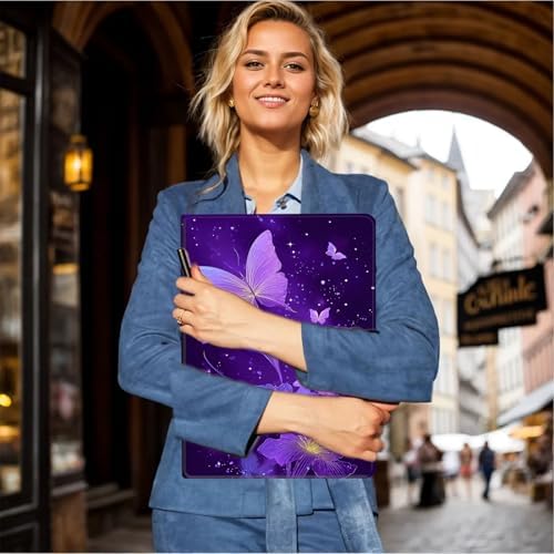Bxgolkgd Tablet Case for Samsung Galaxy Tab S9 FE 10.9 Inch/S9 11 Inch 2023,Shockproof Stand Cover with Heat Dissipation,Auto Wake/Sleep Function,Purple Butterfly Flower