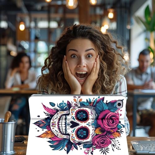 for Microsoft Surface Pro 11/10/9-13" 2024/2022 Tablet Case,Auto Wake/Sleep,Adjustable Stand Protective Cover - Sugar Skull Rose