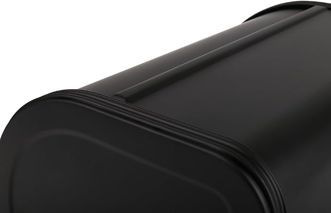 Home by Jackie Inc X458 Black Metal Bread Box/Bin/kitchen Storage Containers with Roll Top Lid (Black) | Large Space, Keeps Bakery Items Fresh Longer, Stores Cookies, Bagels, Muffins