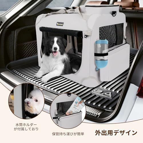 Large Cat Carrier for Cats Collapsible Soft Pet XL Crate for Large/Medium Cats 15lbs+ Car Travel Portable Bag with Water Bottle Slot Ideal for Long Trips (Black, 20.0"L x 14.0"W x 14.0"H)