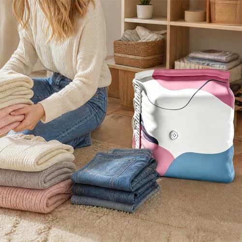 4pcs Travel Vacuum Bags Reusable No-Pump Vacuum Storage Bags (Medium Large) | 2pcs Vacuum Seal Bags Without Pump; Travel Space Saver Bags for Clothes, Bedding, Comforters; Reusable PET/PE; Double Zipper