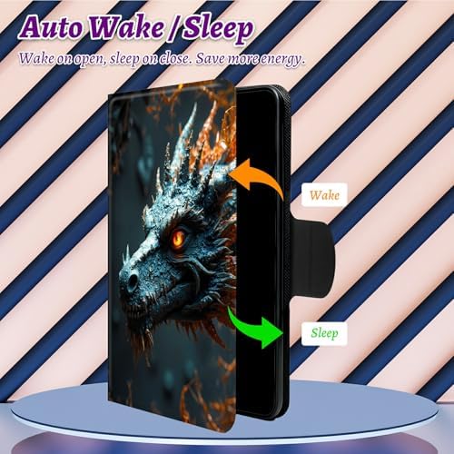 Rotating Handle Case for Samsung Galaxy Tab A11 Plus 2026/A9 Plus 11" 2024, 360 Degree Swivel Kickstand with Magnetic Closure Shockproof Leather Cover for Women Men, Forest Grey Dragon