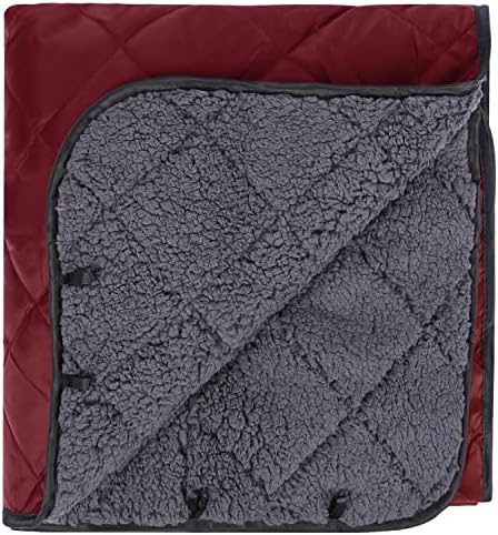 REDCAMP Large Camping Blanket with Sherpa Lining, Wine Red 79"x59" | Cold Weather Warm Thick Outdoor Blanket Comfy Foldable & Windproof for Camping Stadium,Car,Picnics,Pet,Trip,Machine Washable