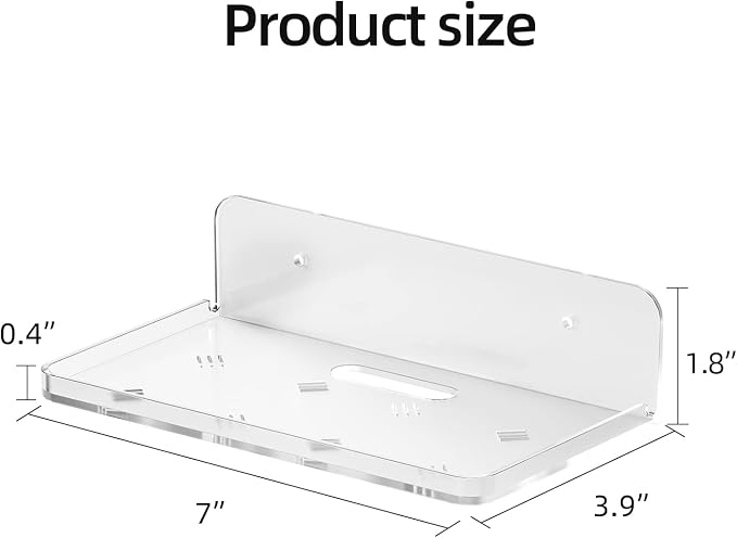 Acrylic Wall Mount Shelf for Camera 2 Pack Baby Monitor Wall Mounted Storage Shelf in Bathroom Bedroom Kitchen, Clear Acrylic Floating Shelves Flexible Use for Wall Space