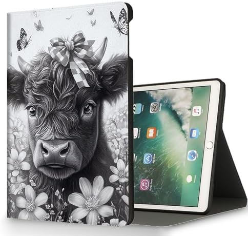 for Microsoft Surface Pro 11/10/9-13" 2024/2022 Tablet Case,Auto Wake/Sleep,Adjustable Stand Protective Cover - Cute Cartoon Cow
