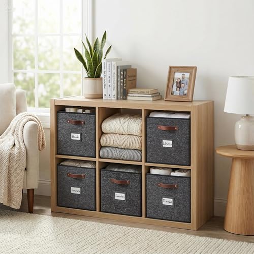 DECOMOMO Storage Bins, Cube Storage Bin with Labels