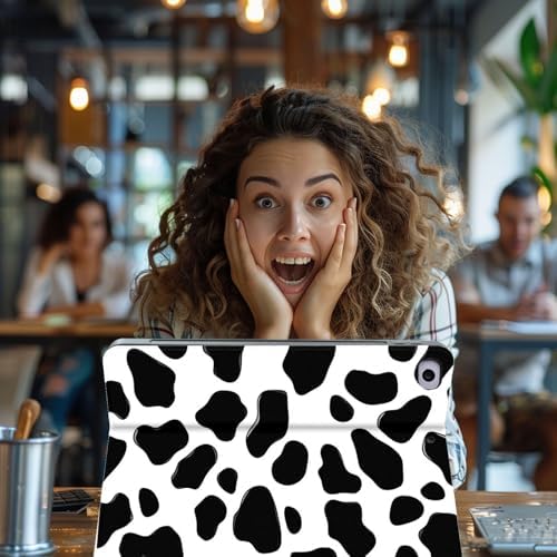for Microsoft Surface Pro X/Pro X Plus-13 2019/2020/2021/2024 Tablet Case,Auto Wake/Sleep,Adjustable Stand Protective Cover - Cow Pattern