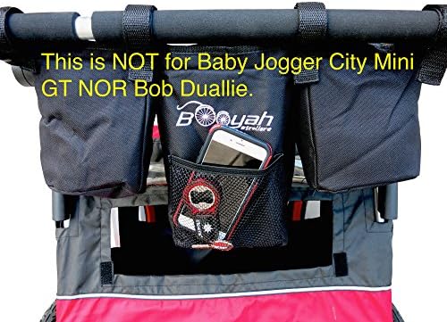 Booyah Double Stroller Organizer - Fits Clevr, Aosom & Best Choice Double Baby & Pet Strollers