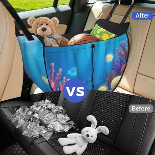 Fish Pattern Car Seat Organizer-Backseat Storage Bag for Travel