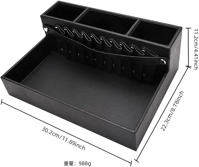 Barber Storage Box,Hairdressing Tool Holder, Multifunctional Detachable Large Storage Box, Shear Holder PU Leather Salon Scissors Holder, Hair Cutting Tools Storage Case for Barber Accessories(Small)