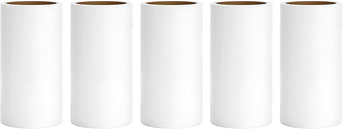 4 inch Lint Roller Refills for PetLovers Evercare Muji IKEA Bastis Amazon Lint Roller Replacement Refills 4 inch Extra Sticky 60 Sheets per Roll 5 Pack Total 300 Sheets (Inside Diameter 1-1/2 inch)