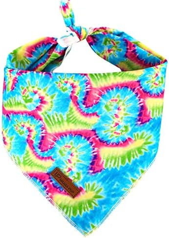 Triangle Bandana - Comfortable Cotton Dog & Cat Kerchief, Washable Tie Dye Scarf for Small Puppies & Dogs