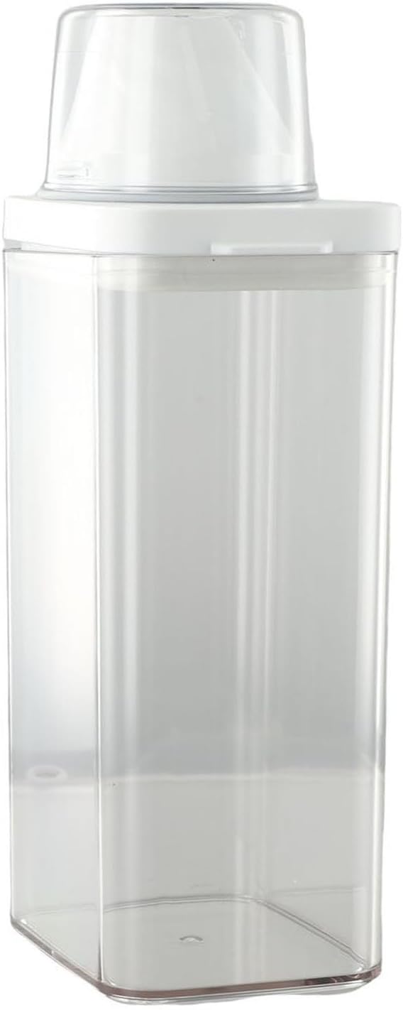 Laundry Detergent Container 1900ml Airtight Powder Storage Box with Measuring Cup Leak for proof Dispenser for Liquid Soap Cleaning Supplies Large Capacity Kitchen Organizer(1500ml)