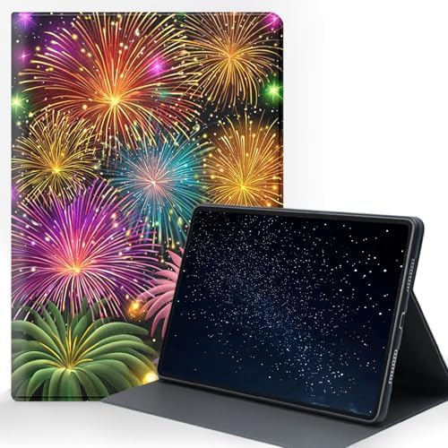 for Samsung Galaxy Tab A 8.0 2019 (SM-T290/T295) Tablet Protective Cover with Adjustable Stand and Magnetic Auto Wake/Sleep,Fireworks