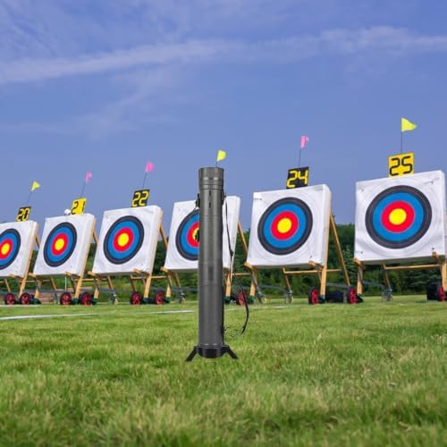 LABRIMP Bow Holder Stand Portable Arrow Tube Storage for Archery Practice | Black Pet Build, Tool-free Setup, Lightweight Carry, Stable Performance for Outdoor Range and Indoor Club Use