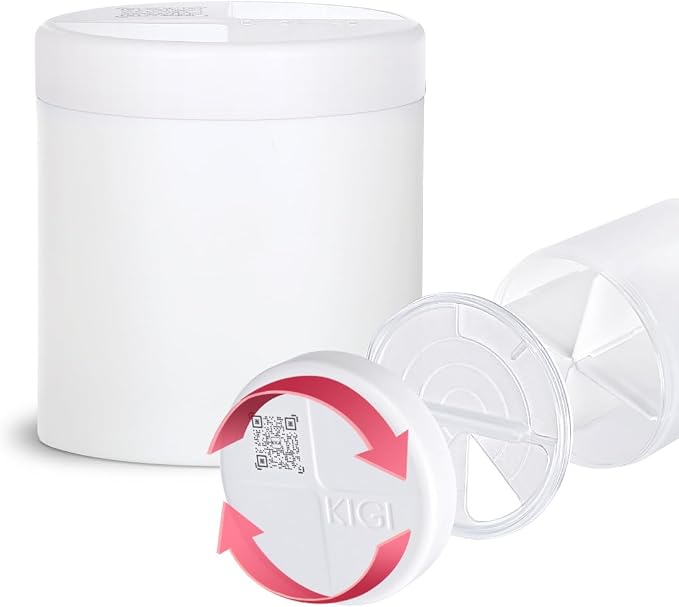 Extra Large Supplement Organizer with 4 Compartments Easy Open Pill Dispenser Monthly Medicine Vitamins Organizers Storage Pill Bottles,White