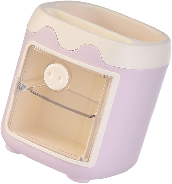 Pen Pencil Holder with Multi Compartments PP PET Cute Cartoon Pig Desktop Stationery Storage Organizer for Bedroom Dorm School Office Nail Makeup Brush Rack