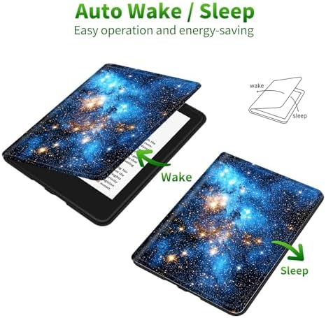 Case for Samsung Tab S10 Ultra/S9 Ultra/S8 Ultra 14.6" 2024/2023/2022 | Slim Leather Smart Cover with Multi-Angle Anti-Slip Stand [Auto Wake/Sleep] Shell for Women Men, Blue Galaxy