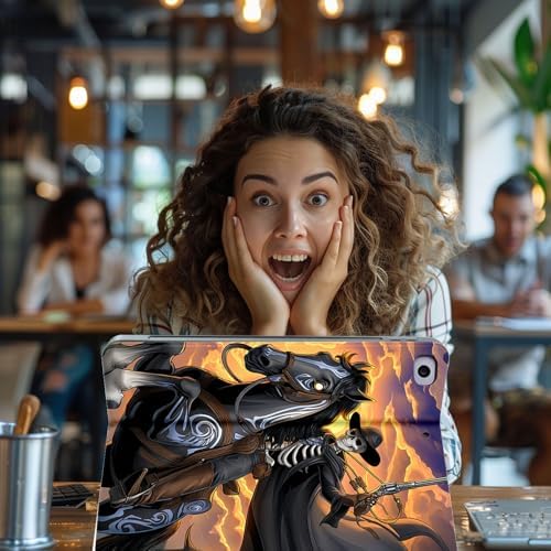 for Microsoft Surface Pro 8-13" 2021 Tablet Case,Auto Wake/Sleep,Adjustable Stand Protective Cover - Skeleton Cowboy