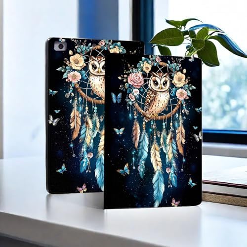 for Microsoft Surface Pro 7 Plus,Surface Pro 7/6/5/4 12.3" Tablet Case,Auto Wake/Sleep,Adjustable Stand Protective Cover - Owl Dreamcatcher