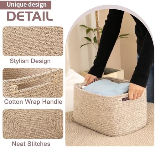 OIAHOMY 4 Pack Storage Baskets for Organizing 15L Cube Storage Bins Brown