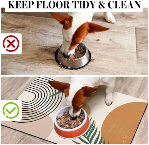 Dog Food Mats for Floors, Absorbent Dog Bowl Mat for Food and Water Dispenser, Quick Dry Cat Food Mat Pet Supplies