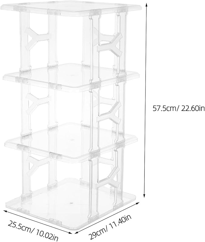 Ipetboom Multi Tier Cap Organizer 4 Tier Pet Stackable Storage Box | Design, Tabletop Use, Small-room Placement, Protects Shape and Prevents Squashing