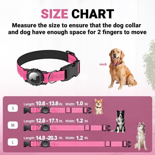 AirTag Dog Collar and Leash, IP68 Waterproof Integrated