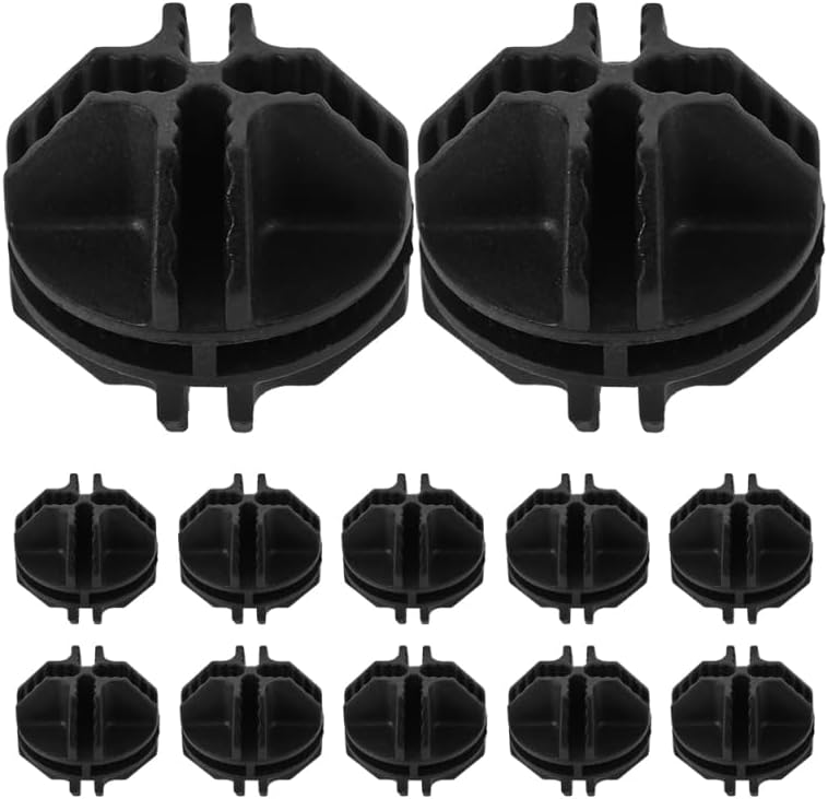 Luxshiny 12 Pack Modular Cube Connectors for Wire Grid Panels, Black | Round ABS Joining Clips for Pet Pens, Storage Cubes, Shoe Racks, Closets and DIY Furniture Assembly