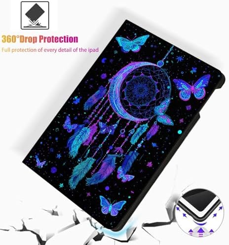 for Microsoft Surface Pro 8-13" 2021 Tablet Case,Auto Wake/Sleep,Adjustable Stand Protective Cover - Dreamcatcher Moon Butterfly