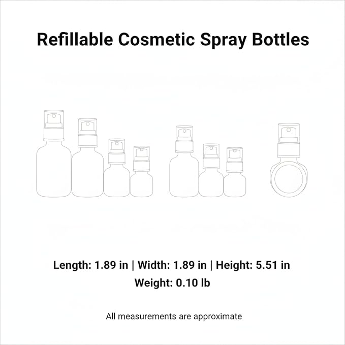 Refillable Cosmetic Spray Bottles, Opaque White PET for Skincare, Travel-Size Dispenser for Toners and Serums, 2 oz (1 PC)