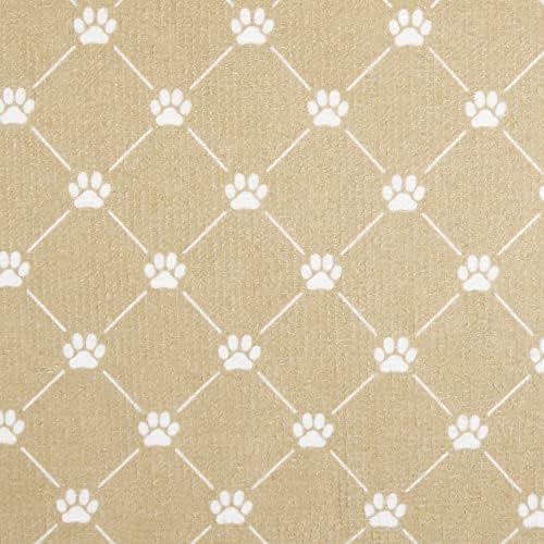 Bone Dry Machine Washable, Ultra Absorbent Pet Mat, 10x18, Taupe Trellis Print