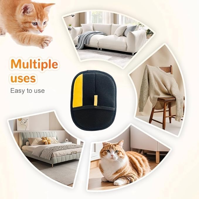 TimnoPaws 2pcs Electrostatic Pet Hair Removal Glove 2026, Washable & Reusable Cat & Dog Hair Remover Gloves for Furniture, Couch, Carpet,Car Bedding & Clothes, Fur Remover Glove