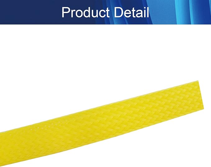 Jutagoss PET Expandable Braided Cable Sleeve, 16.4ft - 5/16 inch Yellow Cable Management Sleeve, Wire Loom Tube Cord Protector for USB Cable, Power Cord, Audio Video and More, 1Pc