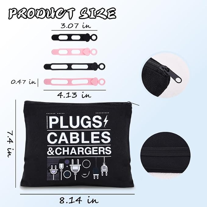 Sisadodo Charging Cable Organizer Travel Bag Toiletry Makeup Cosmetic Bags Medicine Med Toiletry Bag Pouch Diabetic Gifts Bags