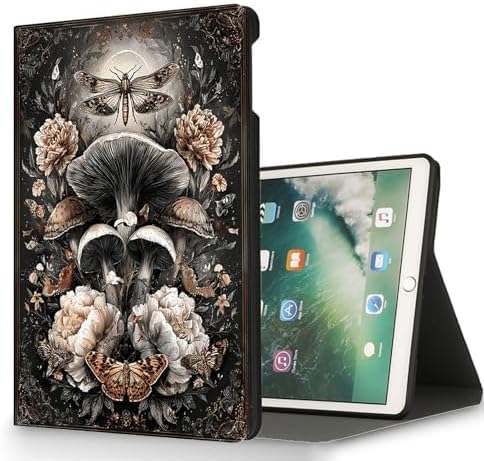 for Microsoft Surface Pro X/Pro X Plus-13 2019/2020/2021/2024 Tablet Case,Auto Wake/Sleep,Adjustable Stand Protective Cover - Mushroom Flower Vintage