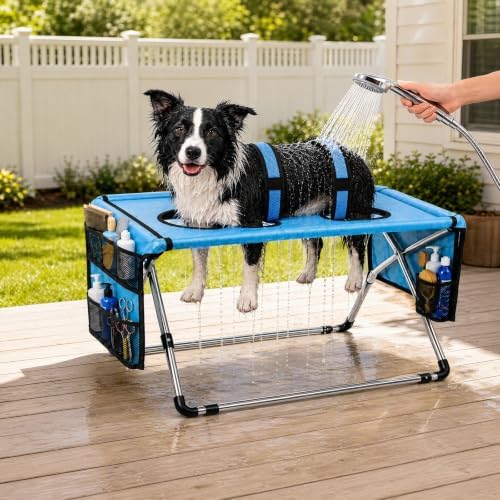 2026 Upgraded Detachable Pet Grooming Hammock for Small Dogs & Cats 44 LBS | Stainless Steel Stand Pet Grooming Sling, 8‑Hole Adjustable Dog Cat Grooming Harness for Pet Nail Trimming, Bathing, Care