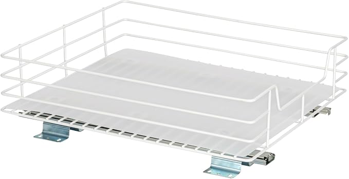 Household Essentials Powder-Coated Steel Pantry Pull-Out Organizer, White