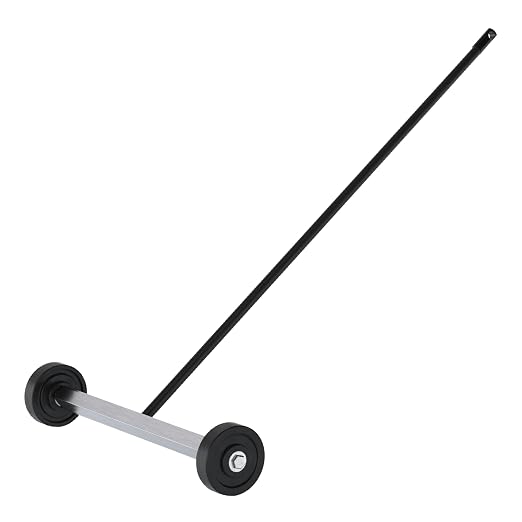 Master Magnetics Magnetic Sweeper with Wheels - Rolling Magnet Sweeper - Powerful Magnetic Tool for Lawn and Shop Use - Pick Up Nails and Other Metal Debris - Strong 30 lb Pull - 14.5”