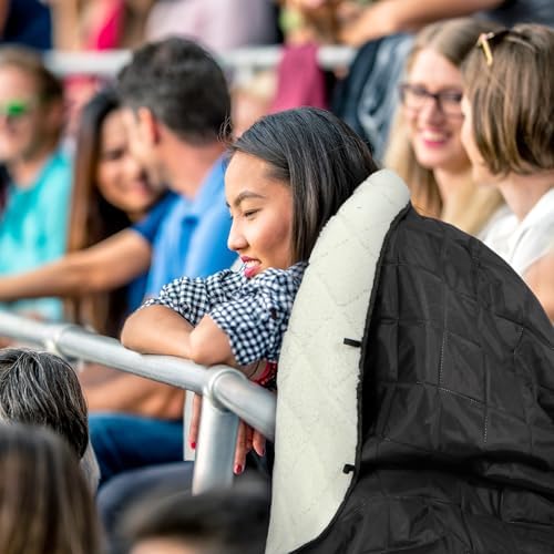 REDCAMP Large Outdoor Blanket 79"x59" Sherpa Fleece Lining, White | Cold Weather Warm Thick Outdoor Blanket Comfy Foldable & Windproof for Camping Stadium,Car,Picnics,Pet,Trip,Machine Washable
