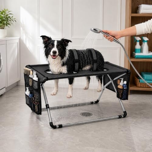 2026 Upgraded Detachable Pet Grooming Hammock for Small Dogs & Cats 44 LBS | Stainless Steel Stand Pet Grooming Sling, 8‑Hole Adjustable Dog Cat Grooming Harness for Pet Nail Trimming, Bathing, Care