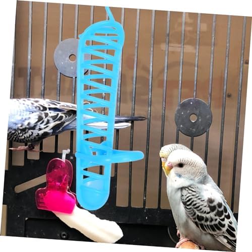 TOYANDONA Parrot Food Rack Feeding Hanging Device with Stand Easy to Install Parrot for Foraging and Play Blue
